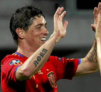 Torres celebra un gol ante Liechtenstein