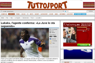 La informacin sobre Lukaku en 'Tuttosport'