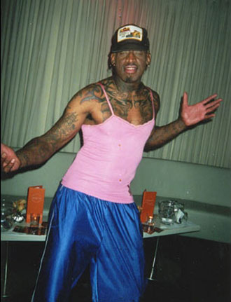Dennis Rodman en una de sus famosas fiestas