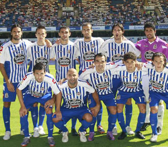 El once inicial del Deportivo en la primera jornada de la Liga BBVA ante el Zaragoza.