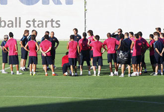 Un entrenamiento del FC Barcelona