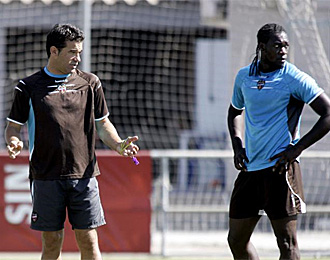 Luis Garca y Caicedo, en un entrenamiento