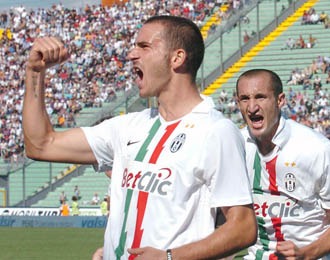 El jugador de la Juve Leonardo Bonucci celebra un gol en el partido que midi a los de la 'Vecchia signora' contra el Udinese en la tercera jornada del Calcio.