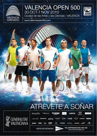 Poster publicitario del Valencia Open 2010.