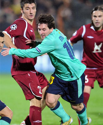 Leo Messi volvi a jugar con el Barcelona en el empate con el Rubin Kazn