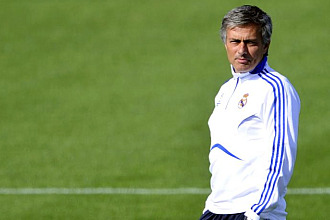Mourinho, durante un entrenamiento