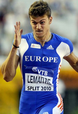 Christophe Lemaitre, durante una prueba en Split