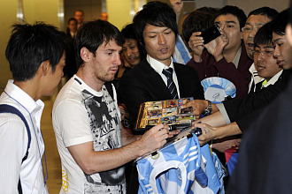 Messi, a su llegada a Tokio