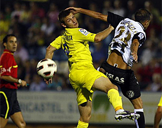 Facundo Coria, en un partido con el Villarreal B