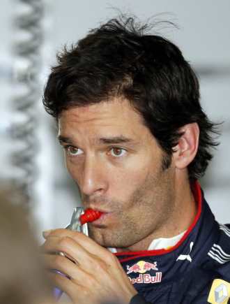 Webber, en el 'box' de Red Bull