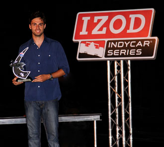 Adrin Campos en la entrega de premios de la IndyCar