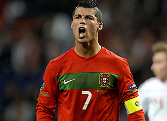 Ronaldo en un partido con Portugal