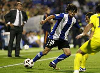 Tote y Esteban Vigo, en el partido ante el Villarreal