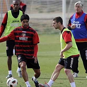 Renato y Rodri durante un entrenamiento.