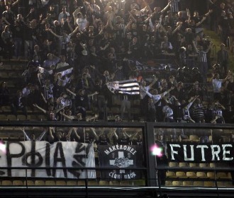 Imagen de los aficionados del PAOK.