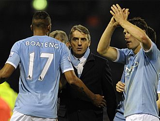 Mancini respira tras el triunfo de su equipo ante el West Bromwich Albion