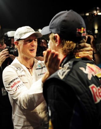 Schumacher y Vettel, tras la carrera de Abu Dabi