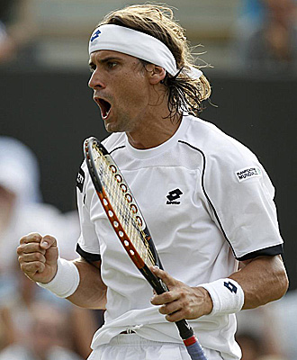 Ferrer durante Wimbledon 2010.
