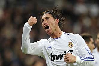 Ramos celebra el tercer gol del Real Madrid