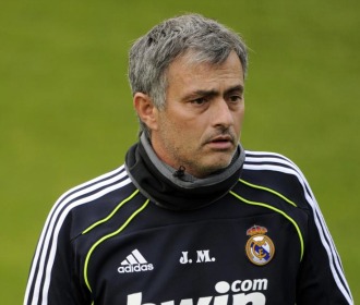 Mourinho, en un entrenamiento del Real Madrid.