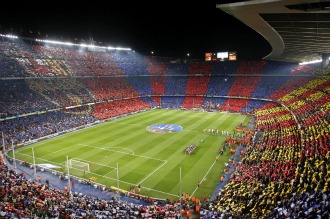 Imagen panormica del Camp Nou en el Clsico de la temporada 07-08.