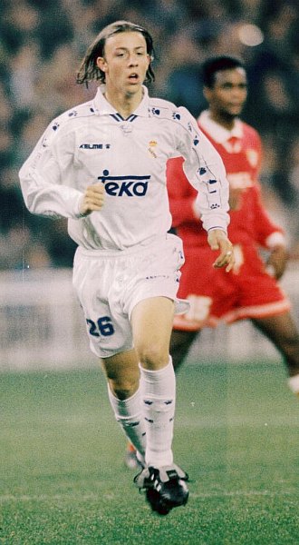 Guti, el da de su debut con el primer equipo del Real Madrid, en un partido ante el Sevilla jugado el 2 de diciembre de 1995.