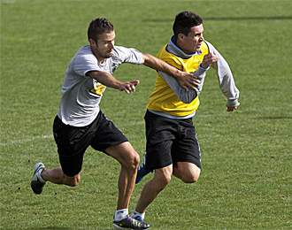 Luis Garca y Callejn, en un entrenamiento del Espanyol