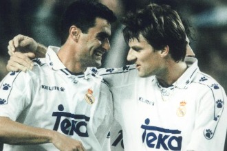 Laudrup y Michel cuando jugaban en el Madrid