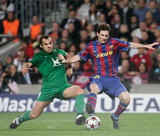 Messi, durante el partido que el año pasado perdieron los culés contra el Rubin en el Camp Nou.