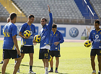 Los jugadores de Las Palmas, en un entrenamiento