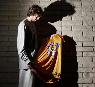 Pau Gasol al poco de fichar por los Lakers