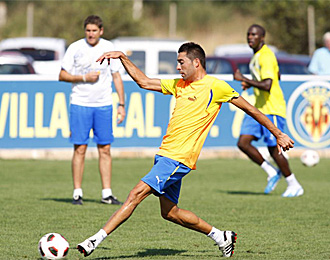 Bruno Soriano, en un entrenamiento del Villarreal