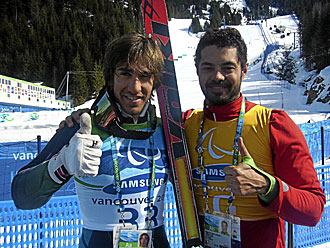 Santacana y su gua, Miguel Galindo, en los Juegos Paralmpicos de 2010