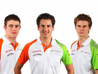 Di Resta, Sutil y Hulkenberg, pilotos Force India 2011