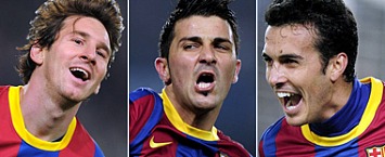 Messi, Villa y Pedro