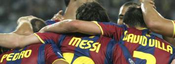 Pedro, Messi y Villa