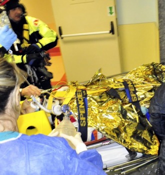Kubica, a su ingreso en el hospital de Santa Corona