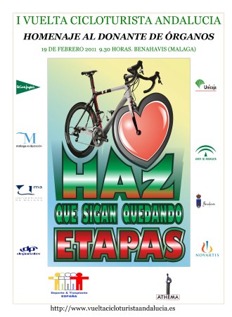 Cartel de la I Vuelta Cicloturista a Andaluca-Homenaje al Donante