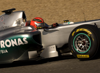 Schumacher, pilotando su coche.
