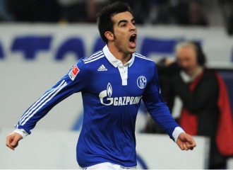 Jurado, celebrando un gol con el Schalke.