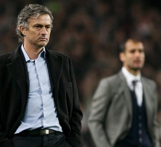 Mourinho y Guardiola, en el Camp Nou