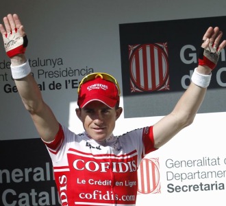 Dumoulin en el podio de Tarragona.