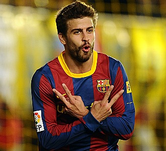 Piqu, celebrando el gol ante el Villarreal