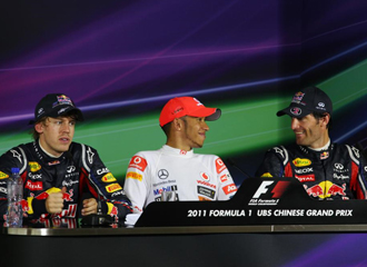 Vettel en la rueda de prensa al final de la carrera