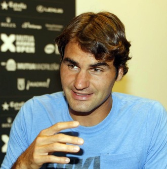 Federer, durante la entrevista con MARCA