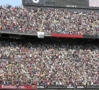 Una imagen de la aficin azulgrana en el Camp Nou