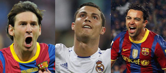 Messi, Cristiano y Xavi