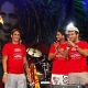 Los jugadores del Villarreal, en el festival de reggae de Benicasim