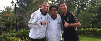 Pepe, Marcelo y Cristiano en Palma