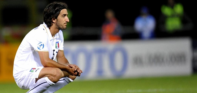 Piermario Morosini, en un partido con la seleccin italiana Sub'21. / AFP